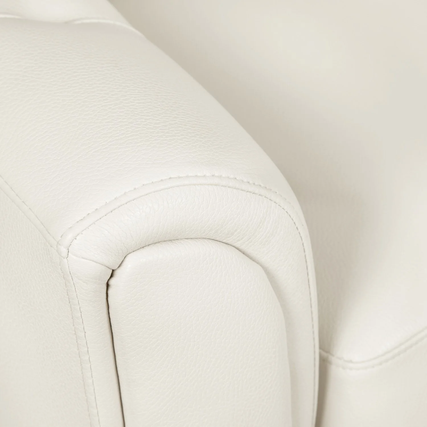 Henrick Leather-Look Fabric Chair - Beige - Image 6