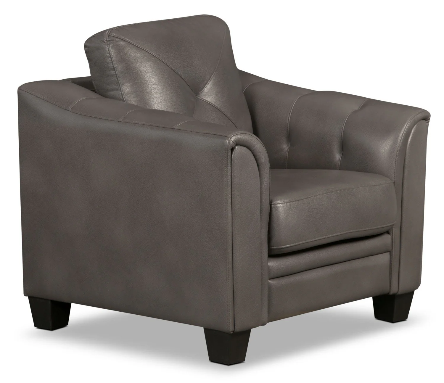 Henrick Leather-Look Fabric Chair - Grey