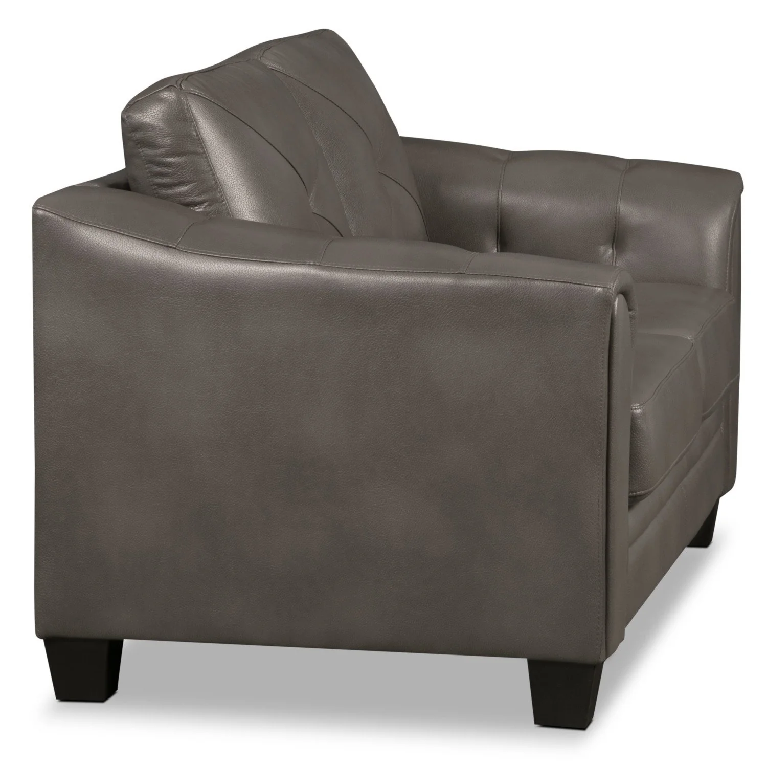 Henrick Leather-Look Fabric Loveseat - Grey - Image 3