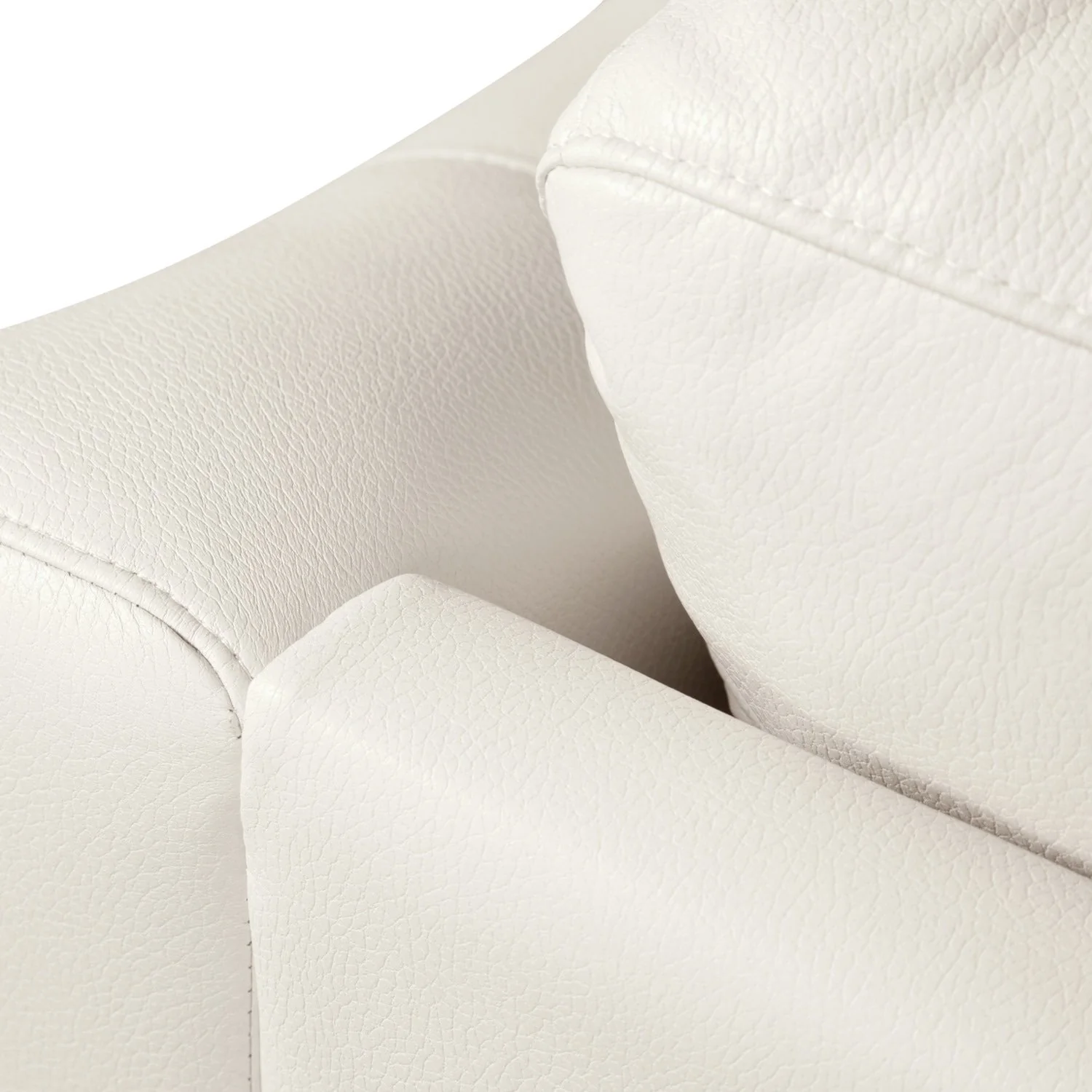 Henrick Leather-Look Fabric Sofa - Beige - Image 4