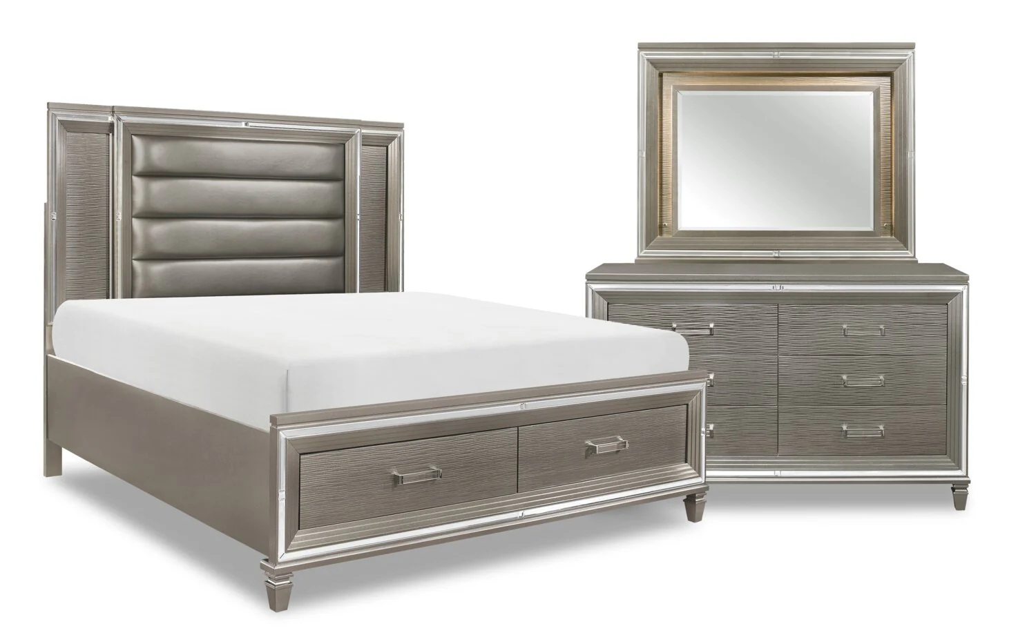 Hesperus 5-Piece Queen Bedroom Set - Silver