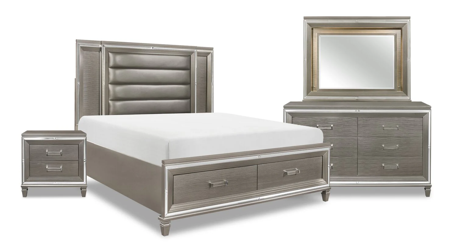 Hesperus 6-Piece Queen Bedroom Set - Silver