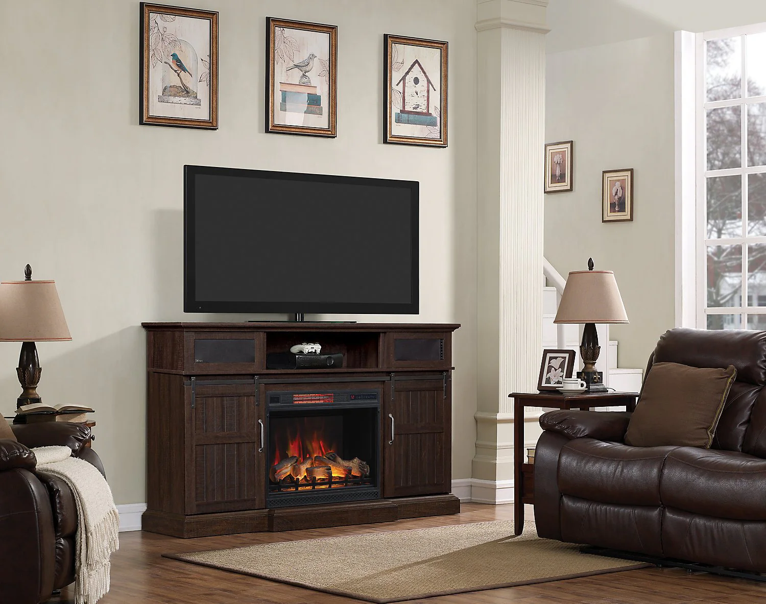 Hialeah 68" TV Stand with Firebox - Image 7