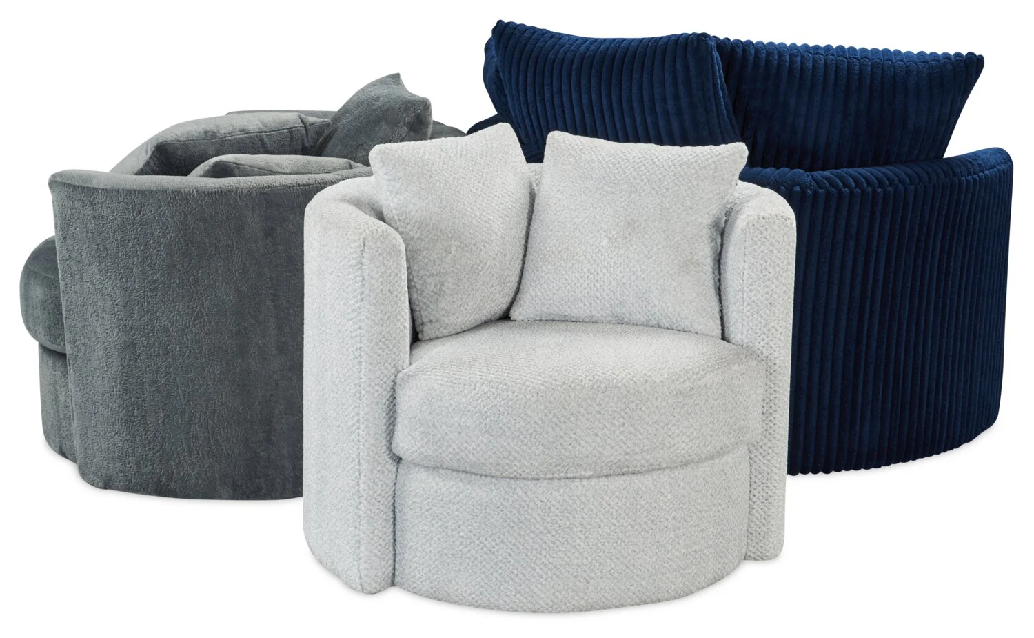 Huggins Chenille Cuddler Chair - Groove Midnight - Image 10