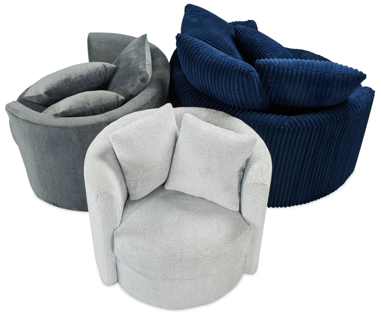 Huggins Chenille Cuddler Chair - Groove Midnight - Image 11