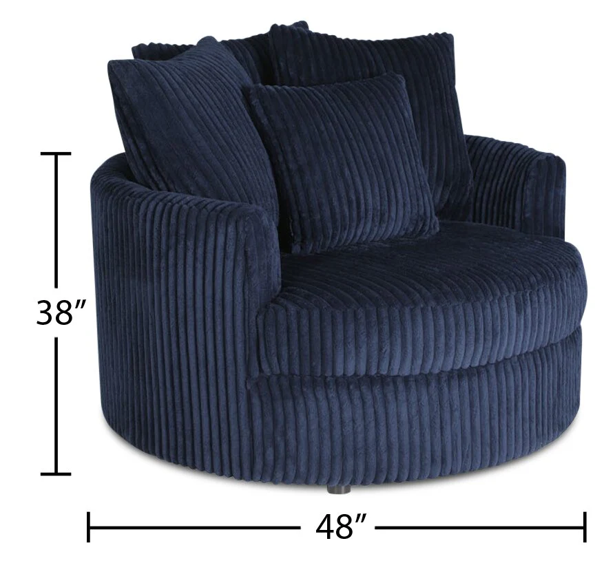 Huggins Chenille Cuddler Chair - Groove Midnight - Image 12