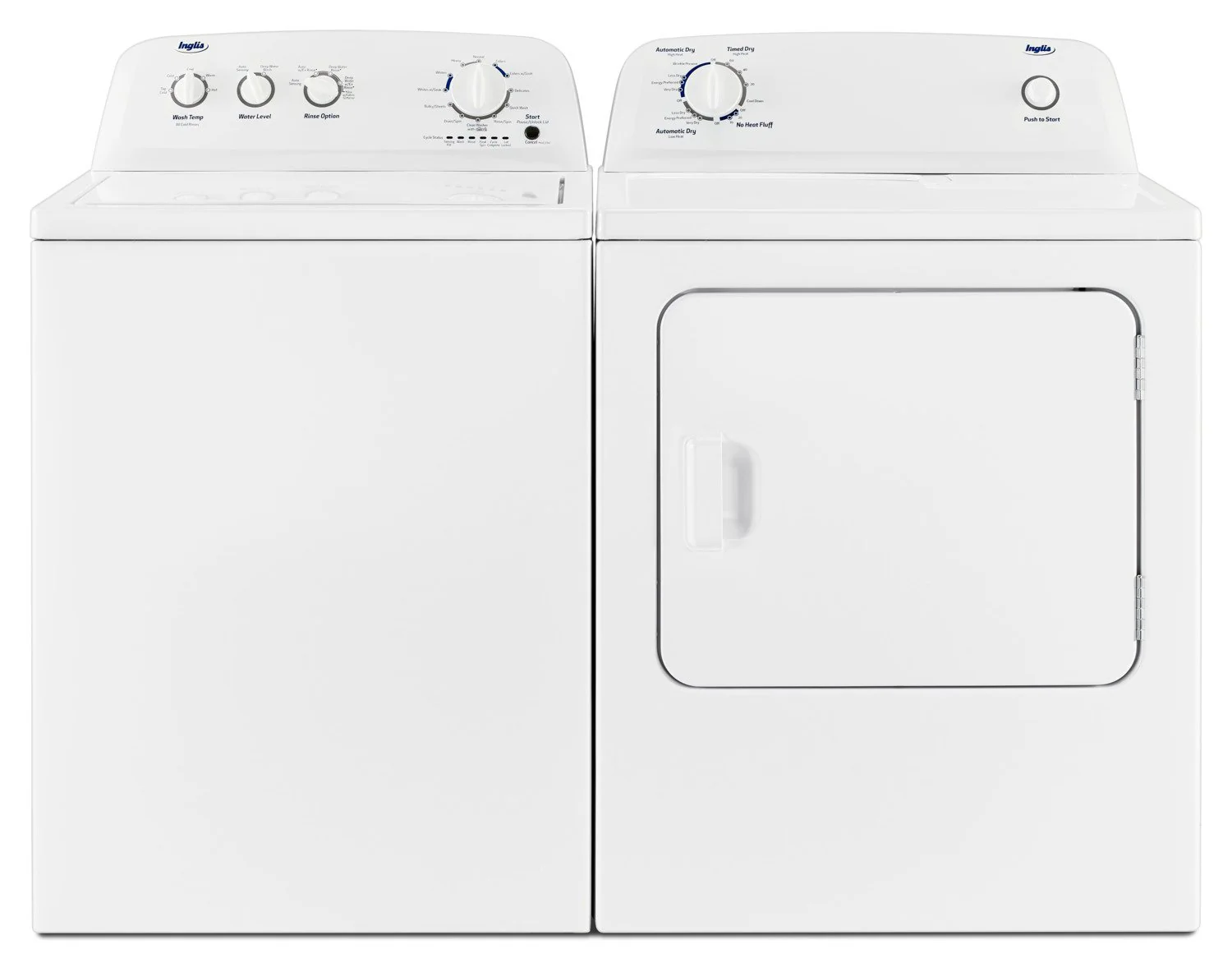 Inglis 4.4 Cu. Ft. I.E.C. Top-Load Washer and 6.5 Cu. Ft. Electric Dryer - White