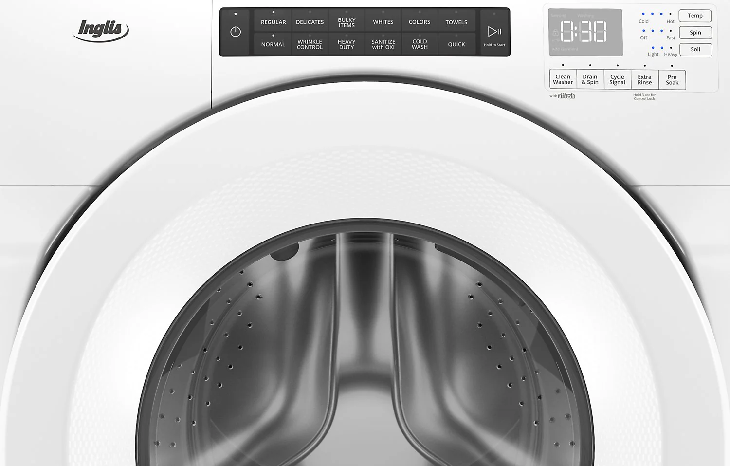 Inglis® 5.0 Cu. Ft. Closet-Depth Front-Load Washer and 7.4 Cu. Ft. Electric Dryer with Intuitive Touch Controls - Image 3