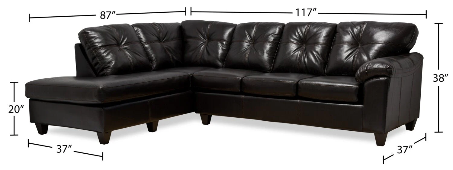 Irene 2-Piece Leath-Aire Left-Facing Sectional - Blackberry - Image 8