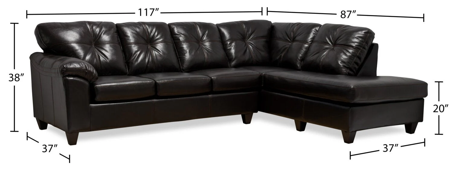Irene 2-Piece Leath-Aire Right-Facing Sectional - Blackberry - Image 7
