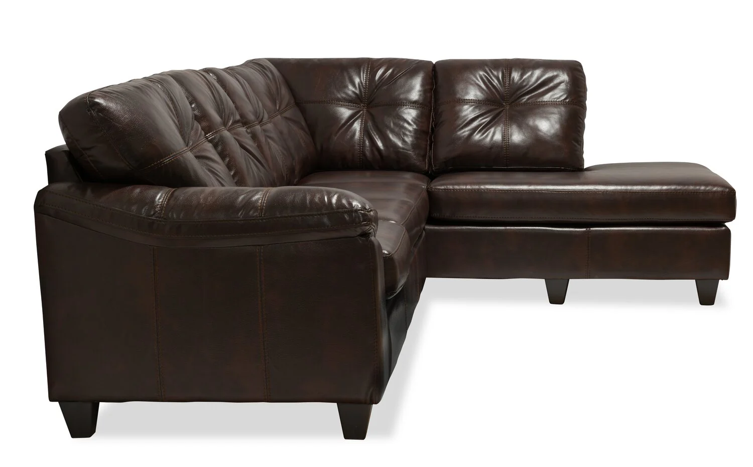 Irene 2-Piece Leath-Aire Right-Facing Sectional - Brown - Image 3