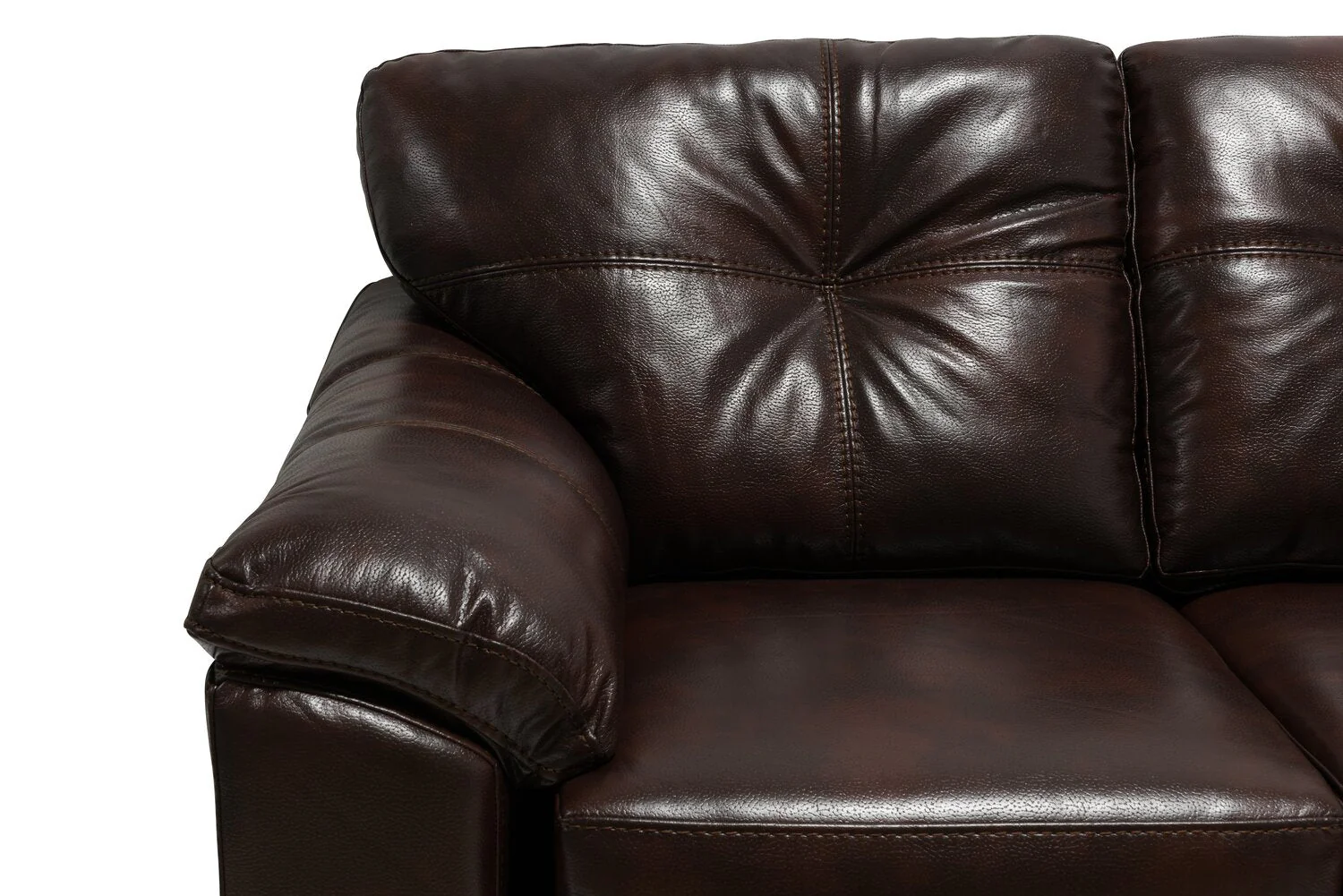 Irene 2-Piece Leath-Aire Right-Facing Sectional - Brown - Image 4