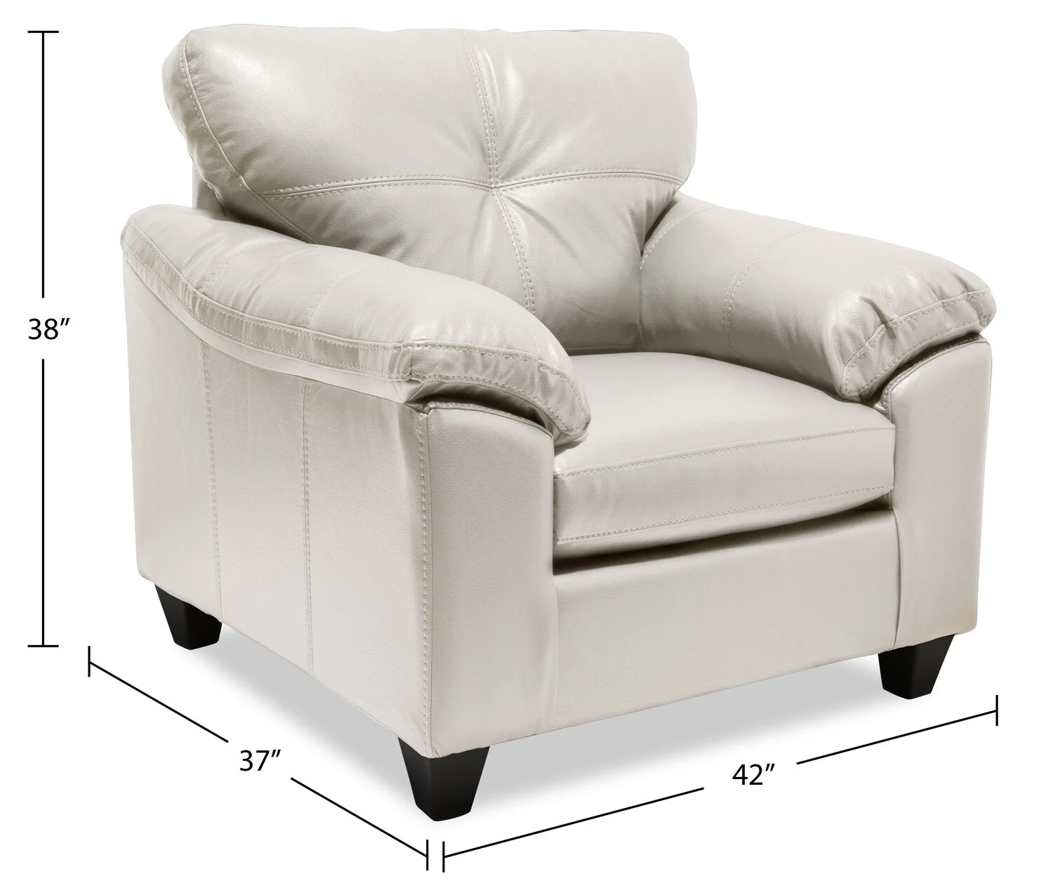 Irene Leath-Aire Chair - Beige - Image 9