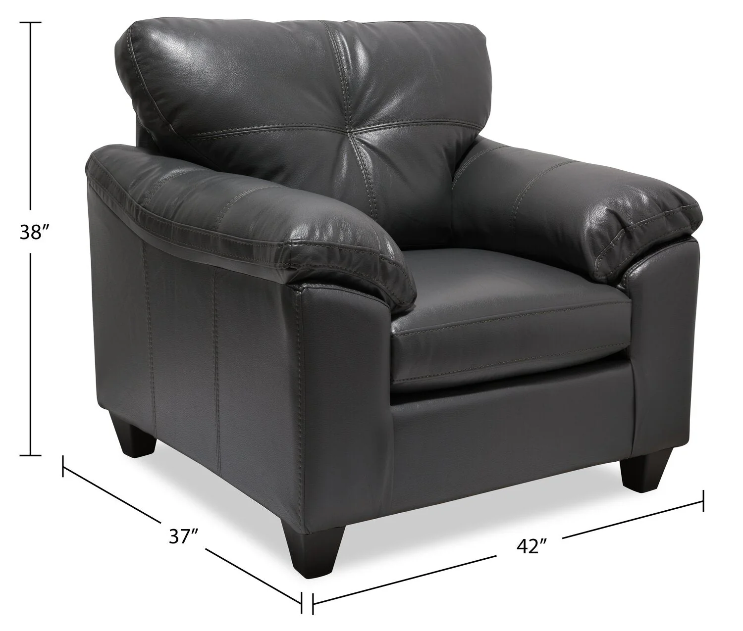 Irene Leath-Aire Chair - Grey - Image 6