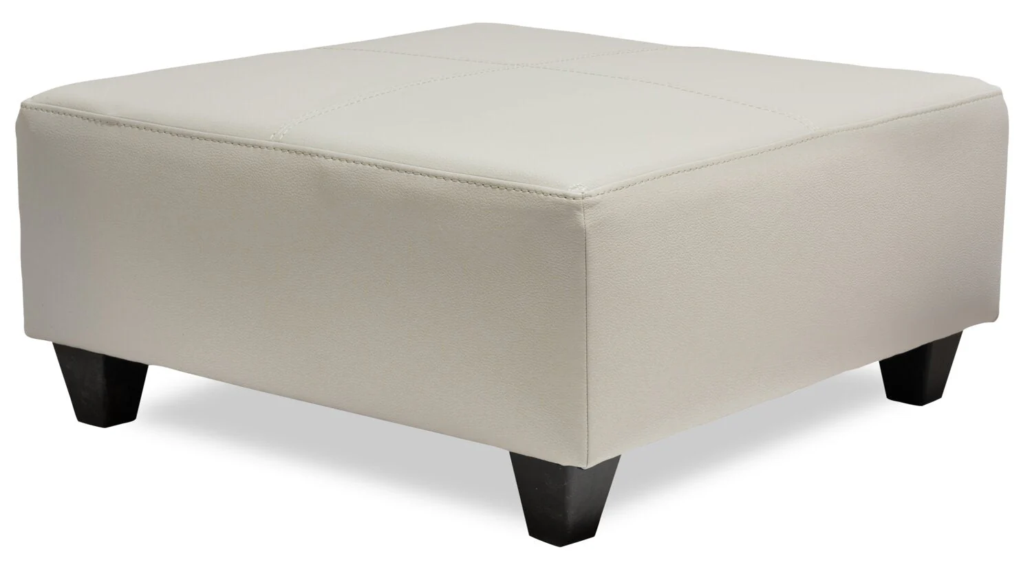 Irene Leath-Aire Ottoman - Beige