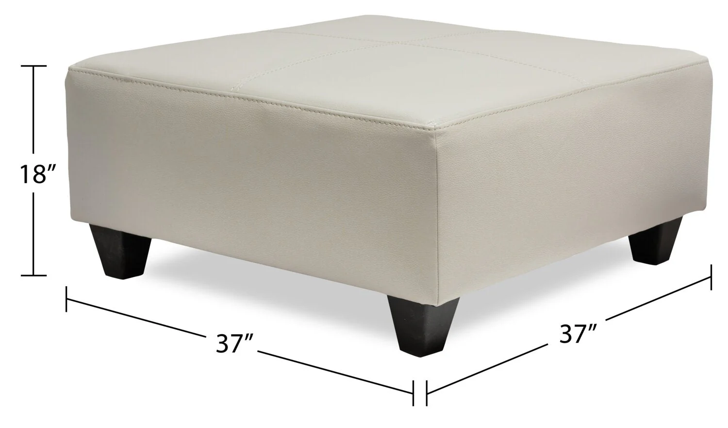Irene Leath-Aire Ottoman - Beige - Image 4