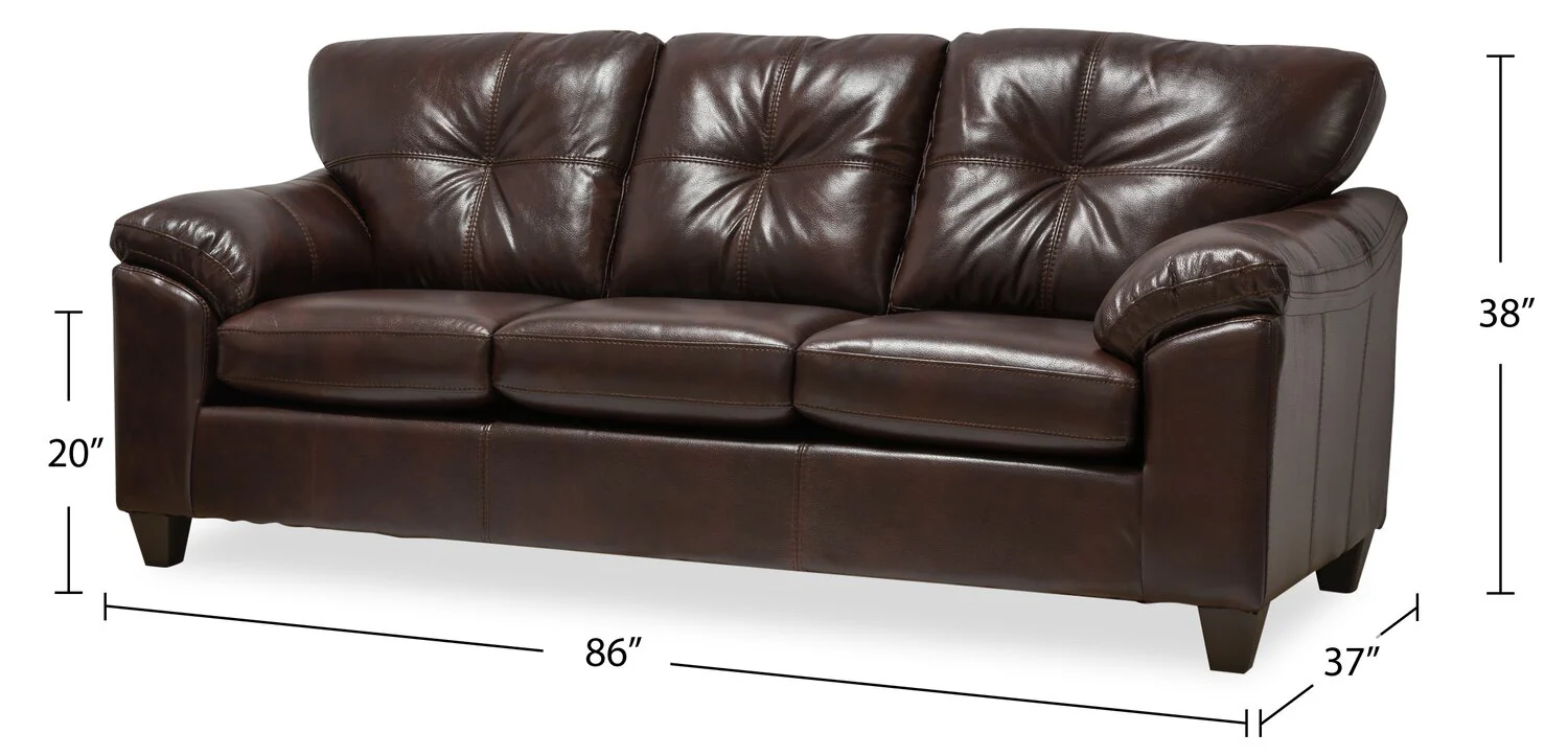 Irene Leath-Aire Sofa - Brown - Image 10