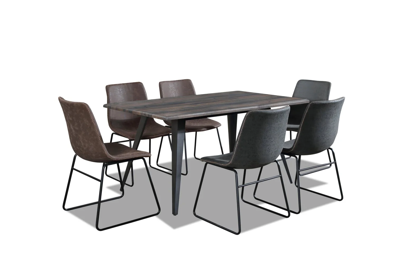 Irving 7-Piece Dining Set with Doiron Chairs - Brown - Image 3