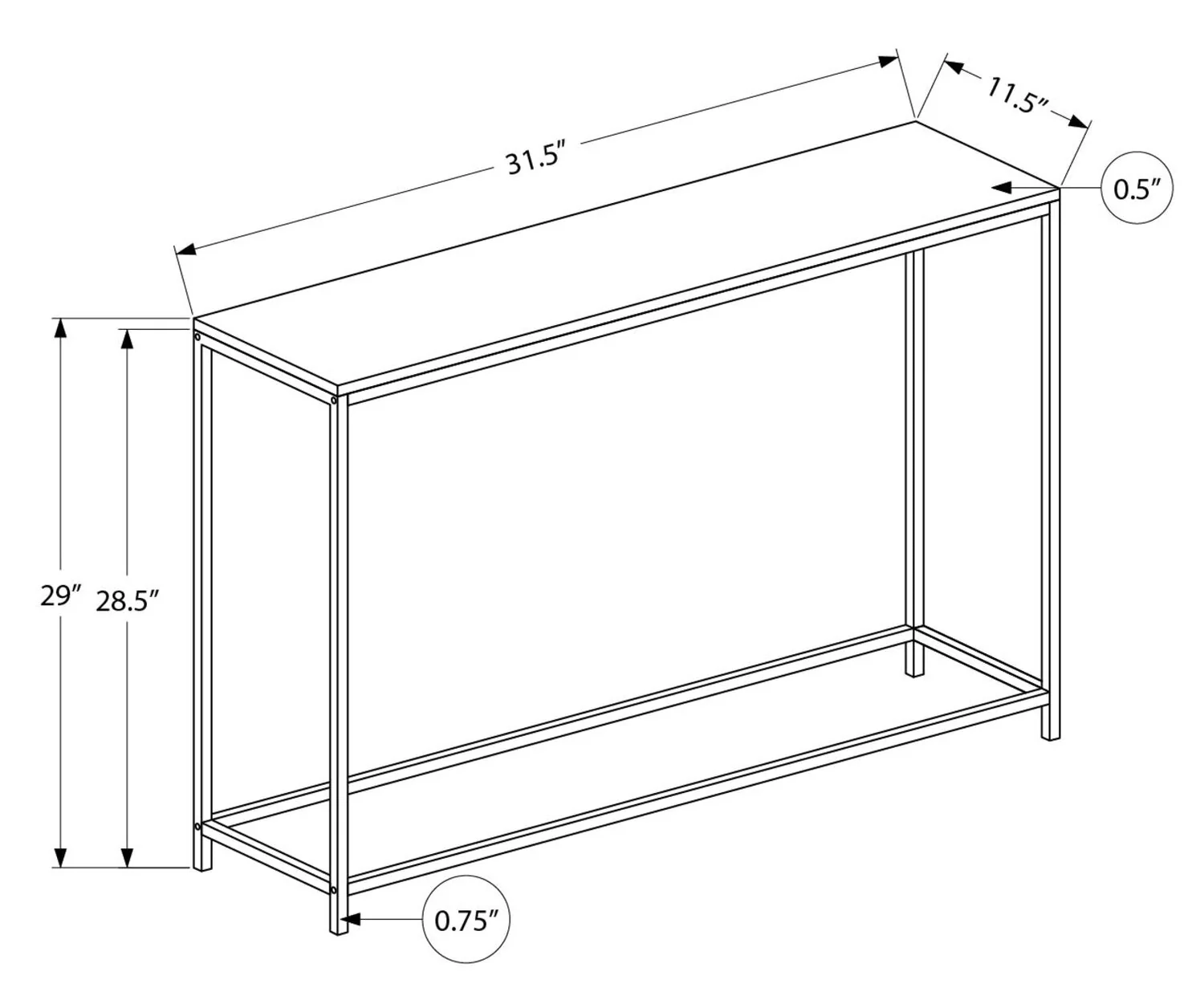 Julien Sofa Table - Dark Taupe - Image 5