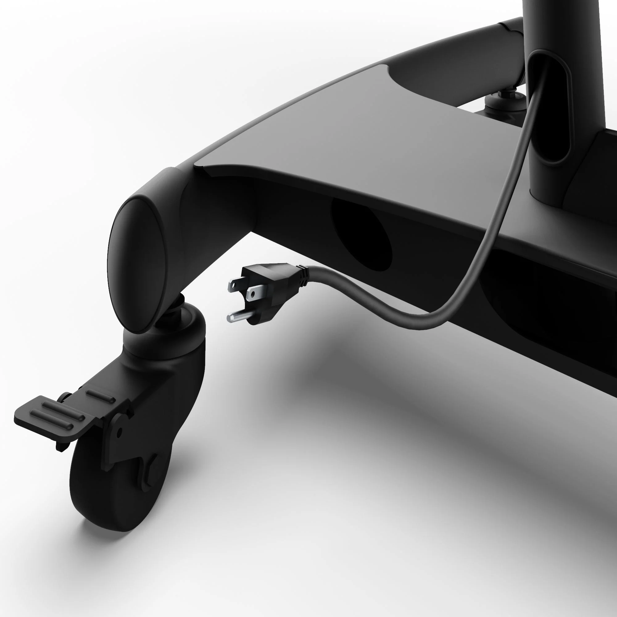 Kanto Black Height Adjustable Mobile TV Cart with Adjustable Shelf for 37" to 65" TVs - MTM65PL - Image 5