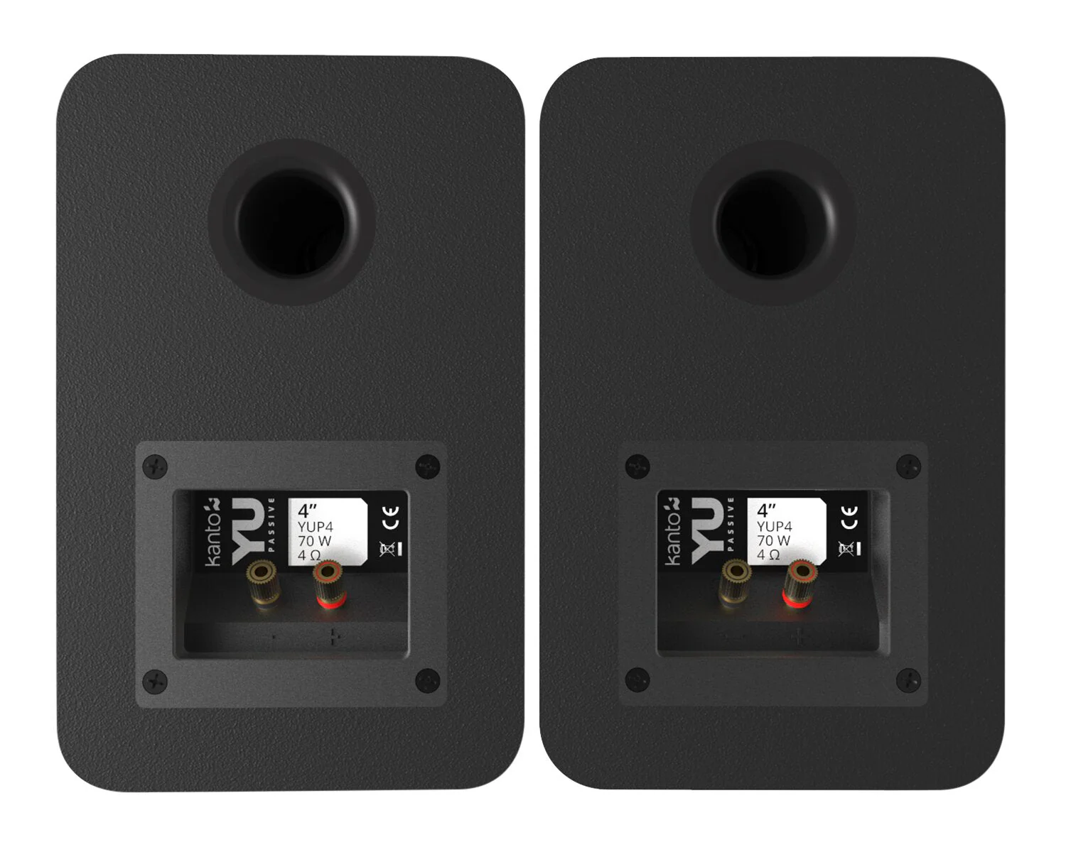 Kanto YU Passive 4" Bookshelf Speakers with 1" Silk Dome Tweeter - Black - Image 3