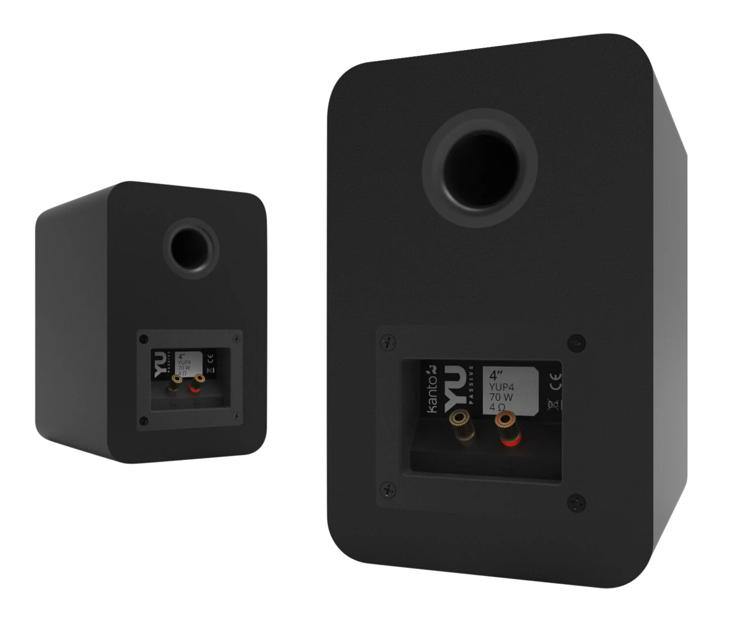Kanto YU Passive 4" Bookshelf Speakers with 1" Silk Dome Tweeter - Black - Image 4