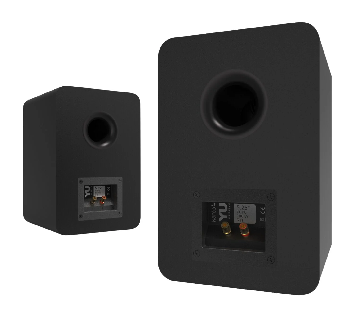 Kanto YU Passive 5.25" Bookshelf Speakers with 1" Silk Dome Tweeter - Black - Image 3