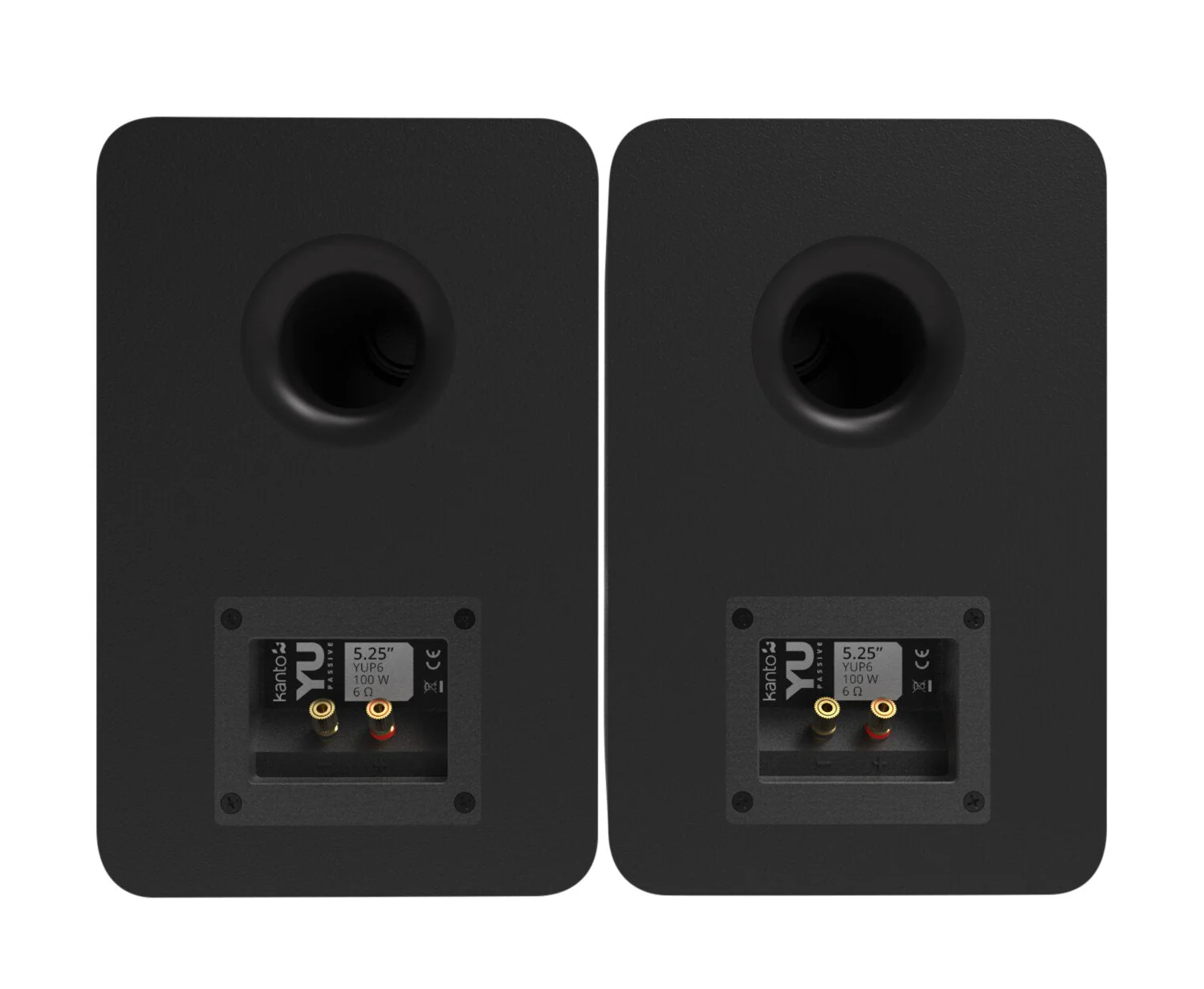 Kanto YU Passive 5.25" Bookshelf Speakers with 1" Silk Dome Tweeter - Black - Image 4