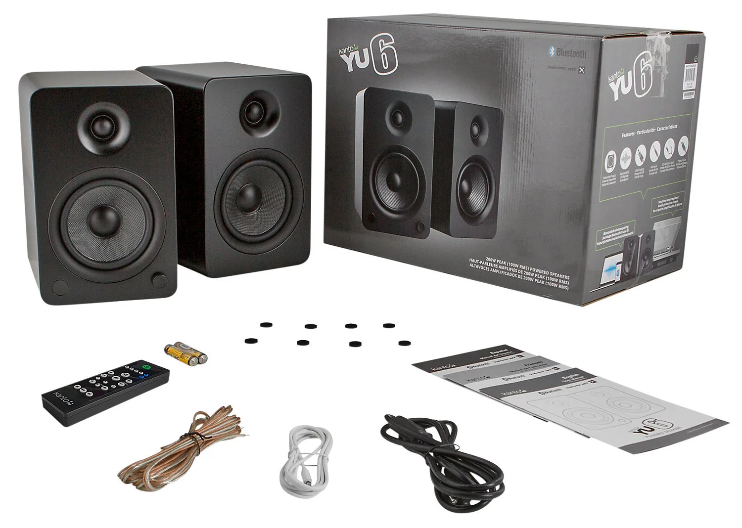Kanto YU6 Powered Bluetooth Bookshelf Speakers with Phono Preamp for Turntable - YU6MB - Image 3
