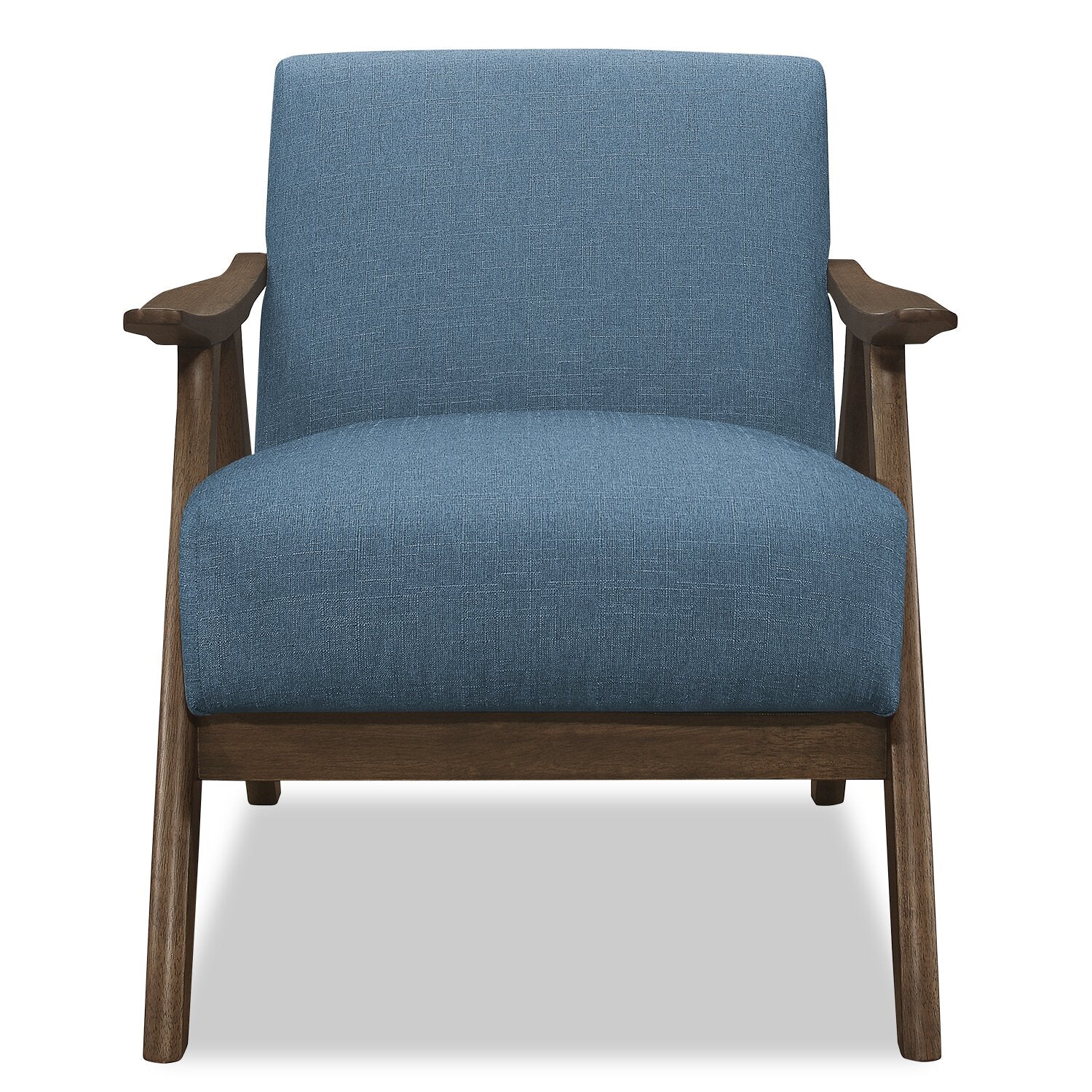 Kentucky Linen-Look Fabric Accent Chair - Blue - Image 2
