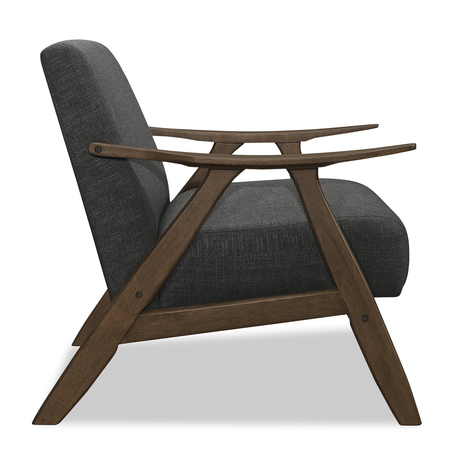 Kentucky Linen-Look Fabric Accent Chair - Grey - Image 5