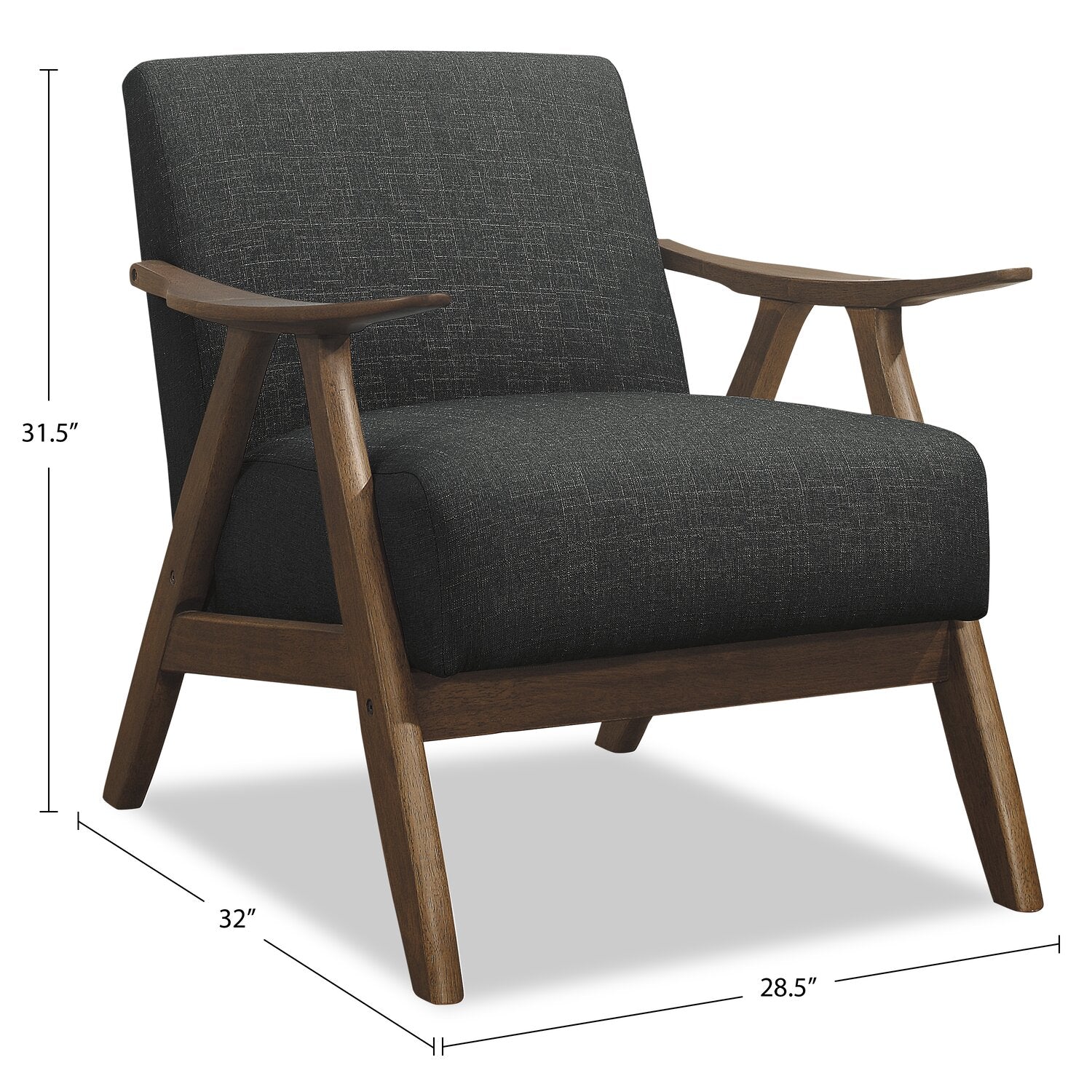 Kentucky Linen-Look Fabric Accent Chair - Grey - Image 7