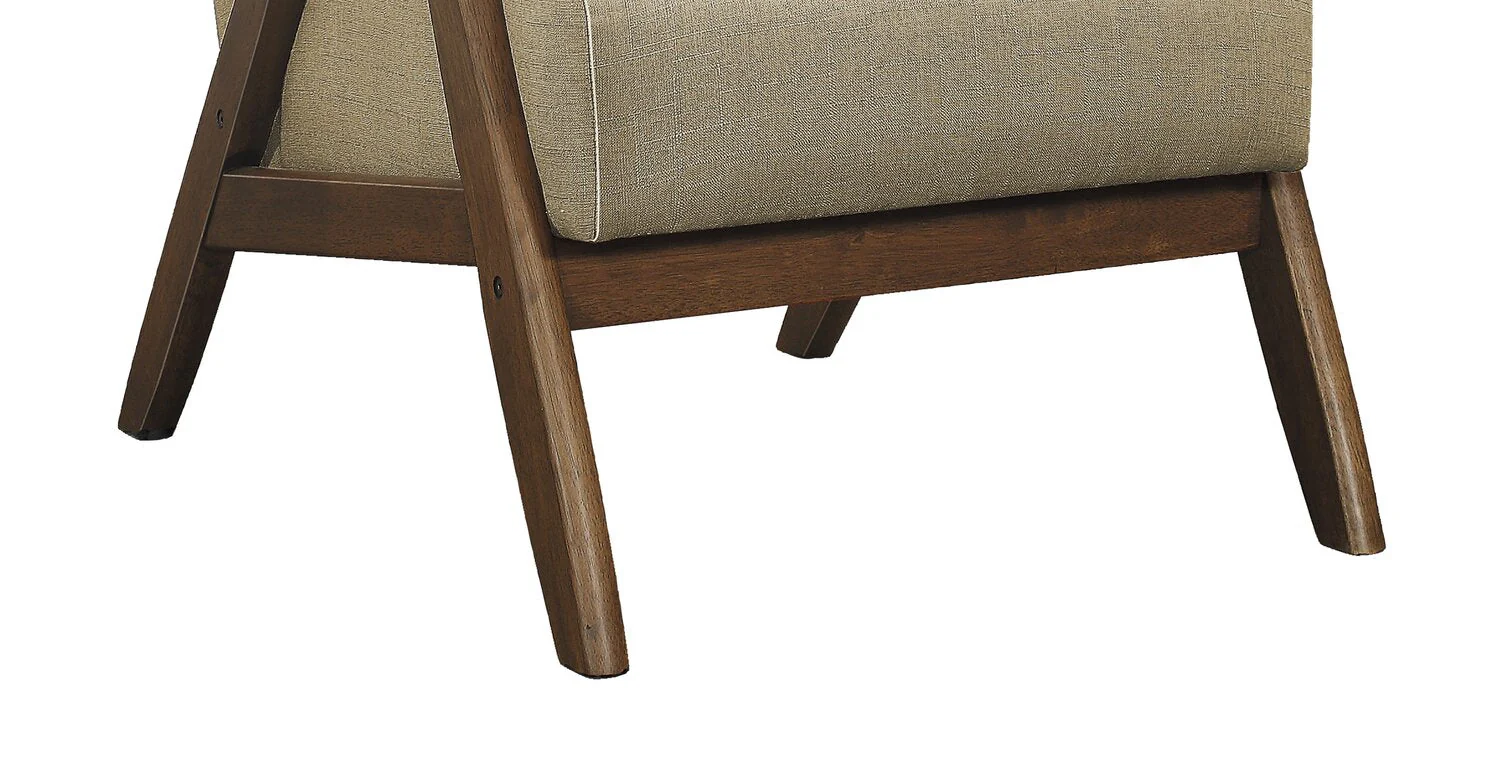 Kentucky Linen-Look Fabric Accent Chair - Taupe - Image 3
