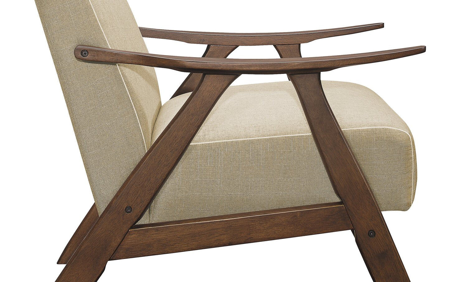 Kentucky Linen-Look Fabric Accent Chair - Taupe - Image 4