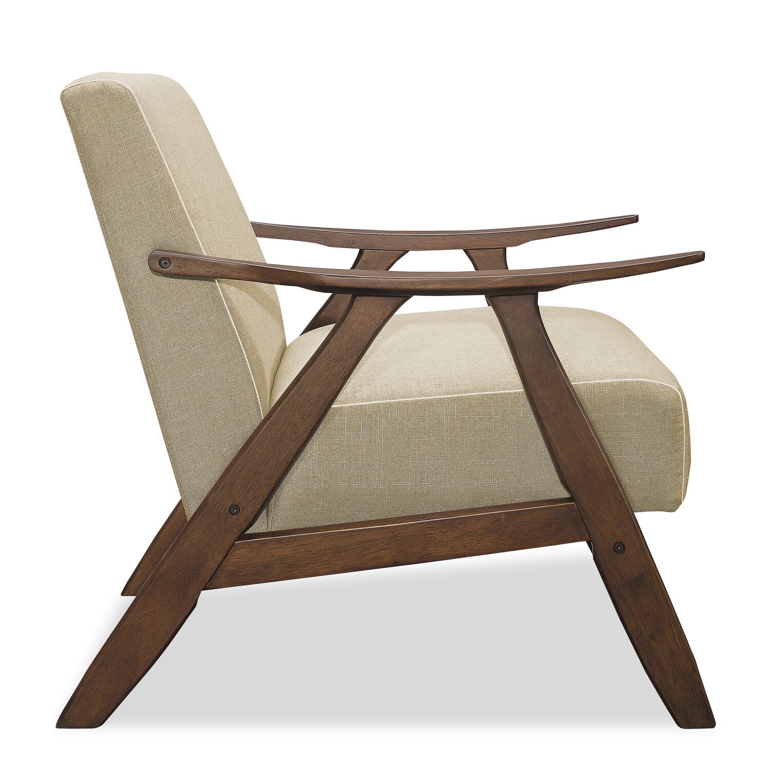 Kentucky Linen-Look Fabric Accent Chair - Taupe - Image 5