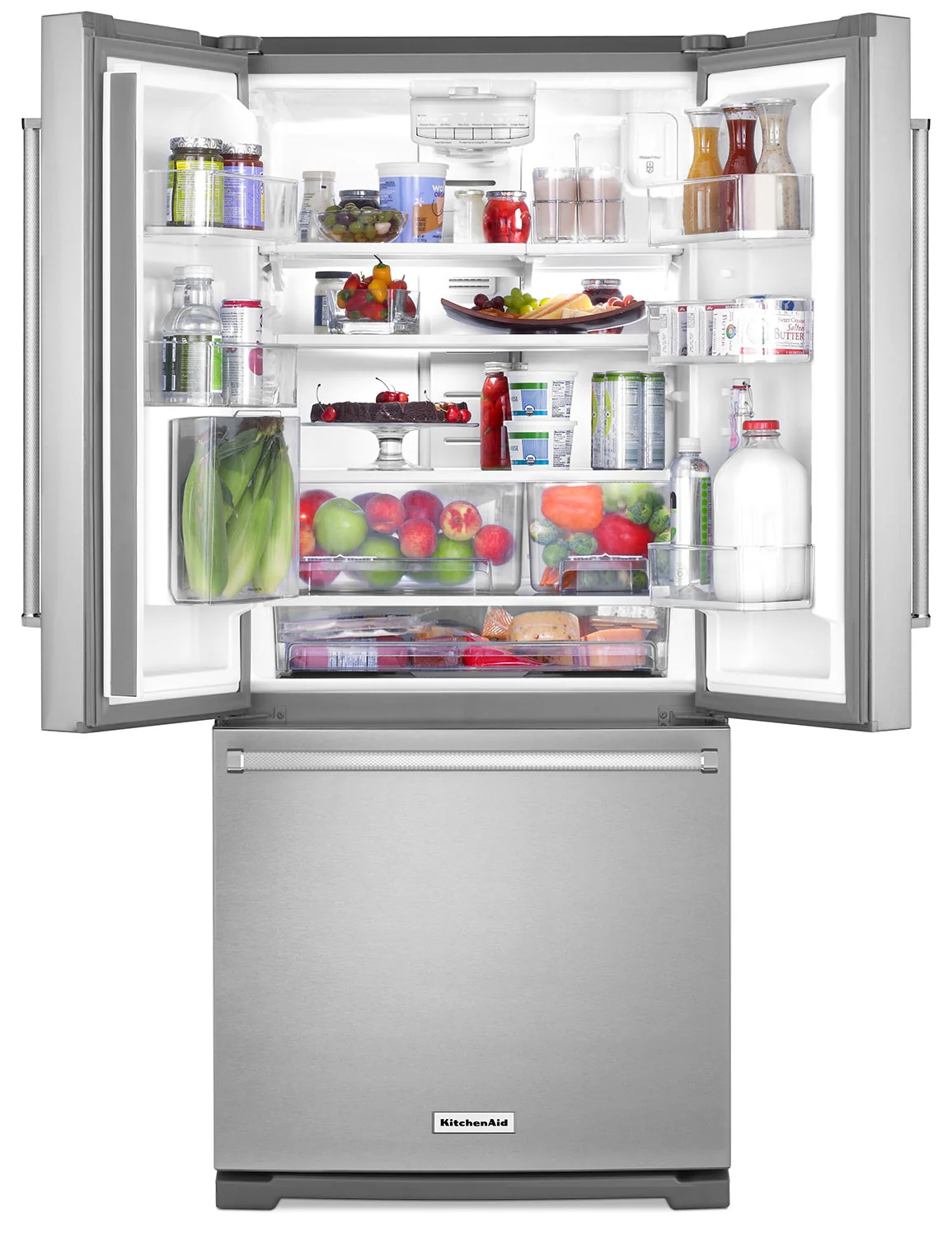 KitchenAid 19.7 Cu. Ft. French Door Refrigerator with Interior Water Dispenser - Stainless Steel - Image 2