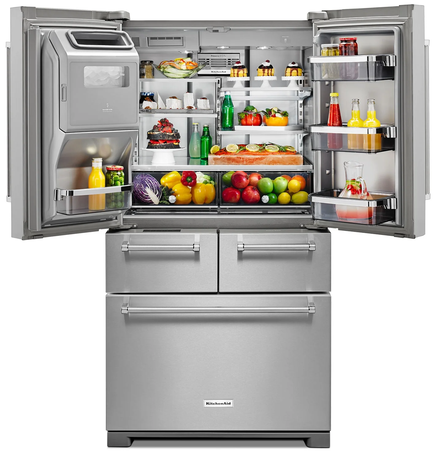 KitchenAid 25.8 Cu. Ft. Multi-Door Refrigerator with Platinum Design - Stainless Steel - Image 2