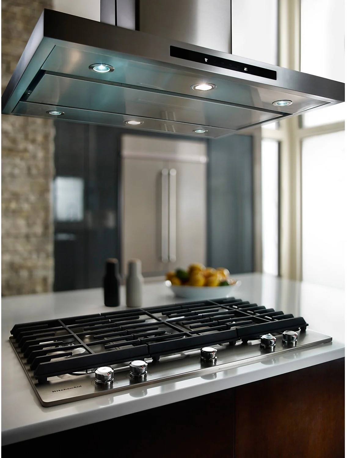 KitchenAid 36" 5- Burner Gas Cooktop - Stainless Steel - Image 2