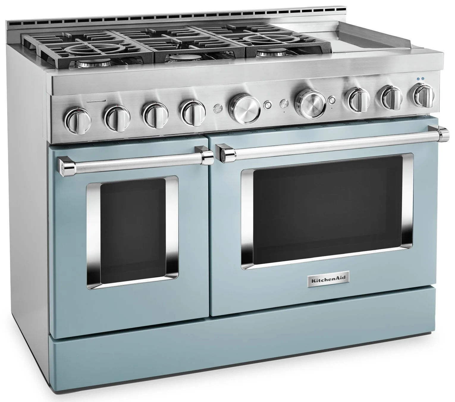 KitchenAid 48'' Smart Commercial-Style Dual Fuel Range with Griddle - KFDC558JMB - Image 2