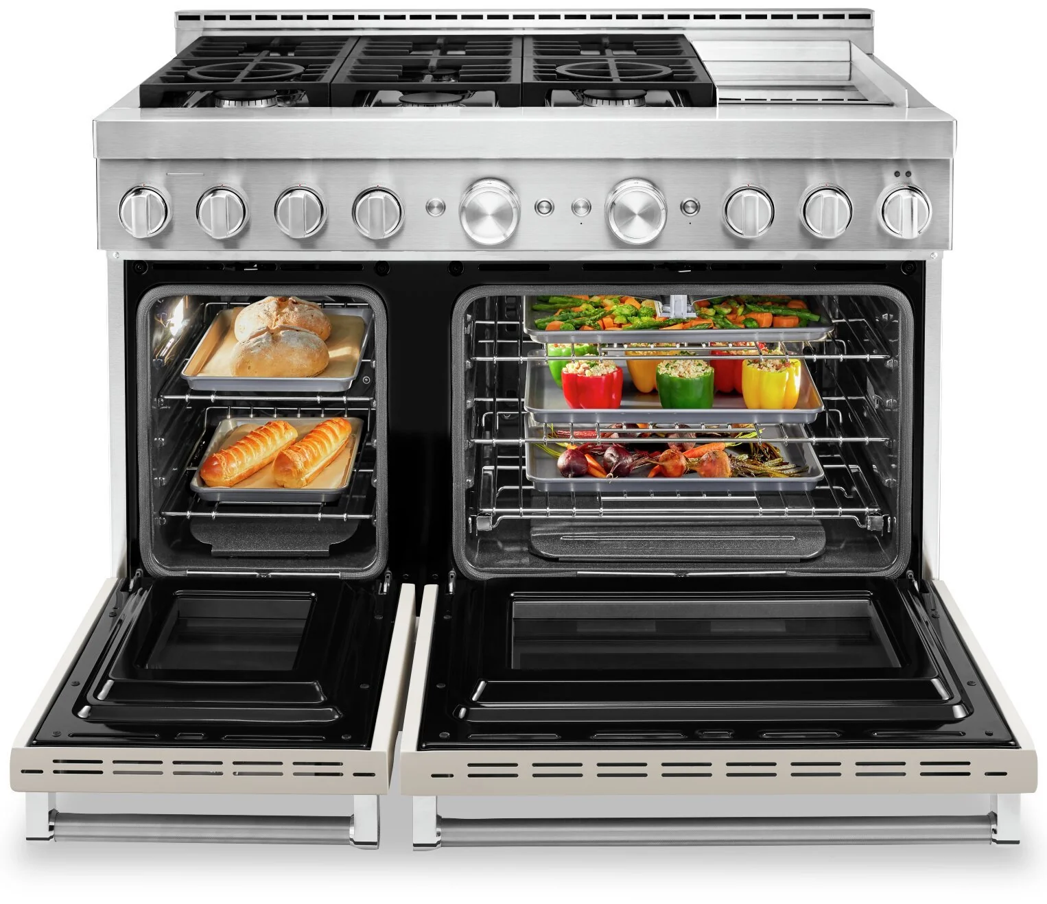KitchenAid 48'' Smart Commercial-Style Dual Fuel Range with Griddle - KFDC558JMH - Image 4
