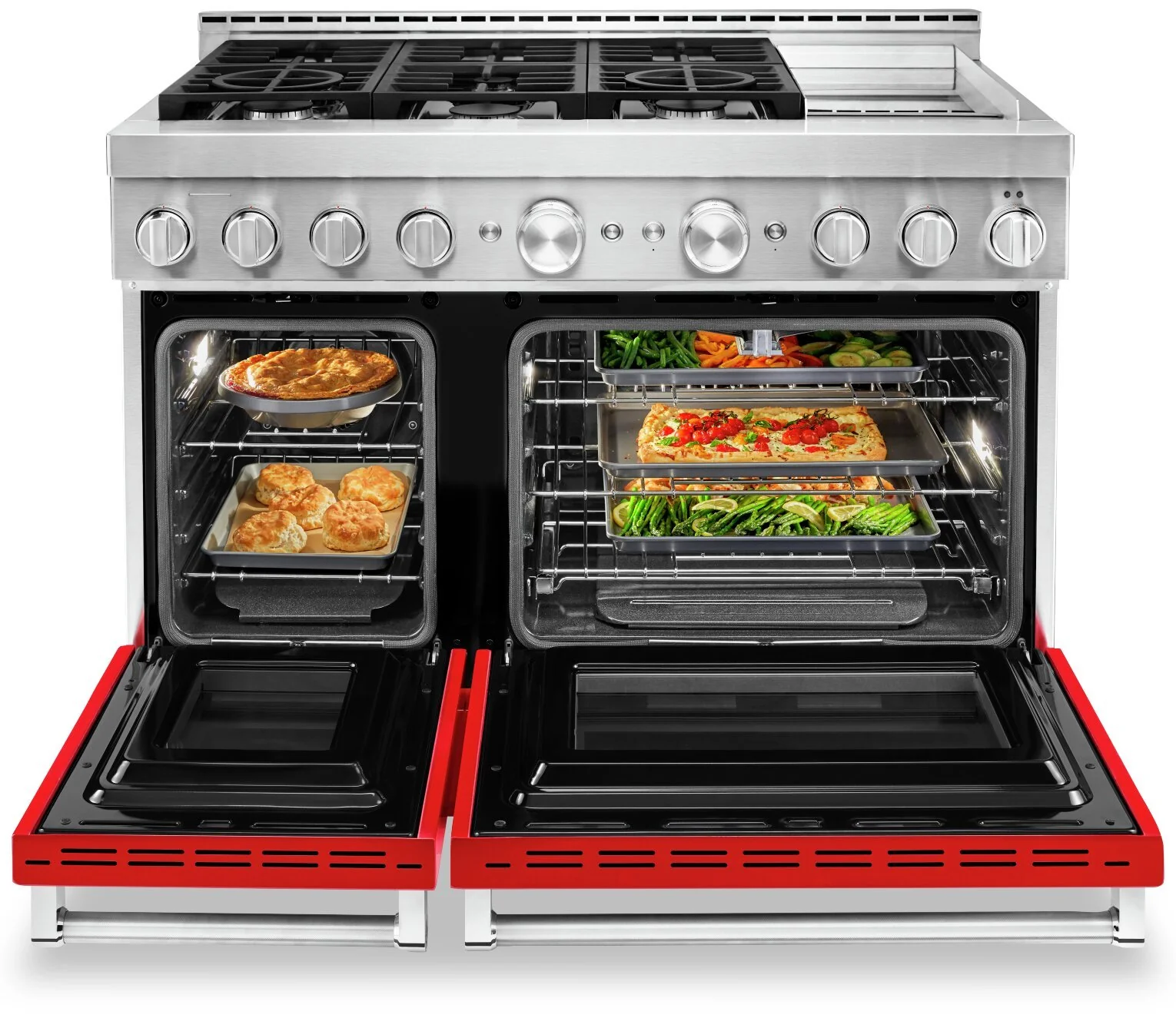 KitchenAid 48'' Smart Commercial-Style Dual Fuel Range with Griddle - KFDC558JPA - Image 4