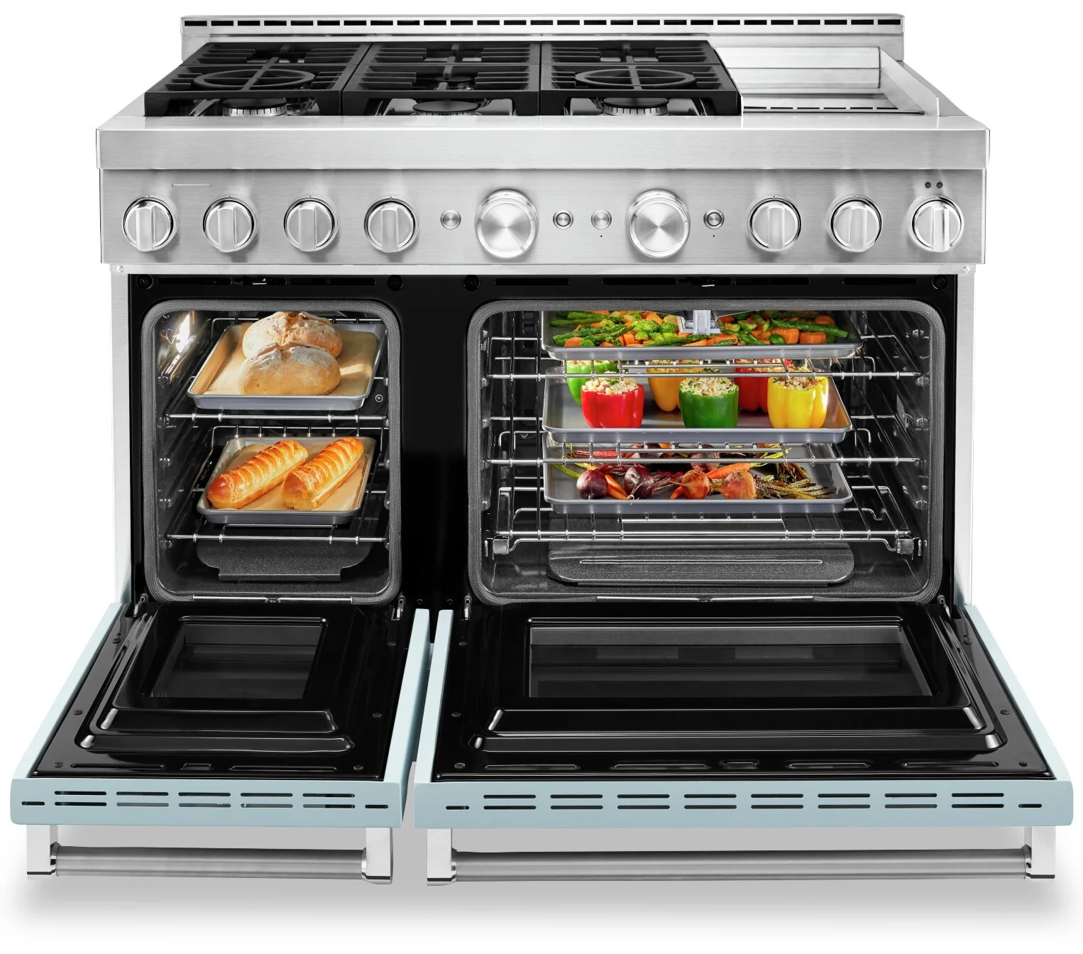 KitchenAid 48'' Smart Commercial-Style Gas Range with Griddle - KFGC558JMB - Image 5