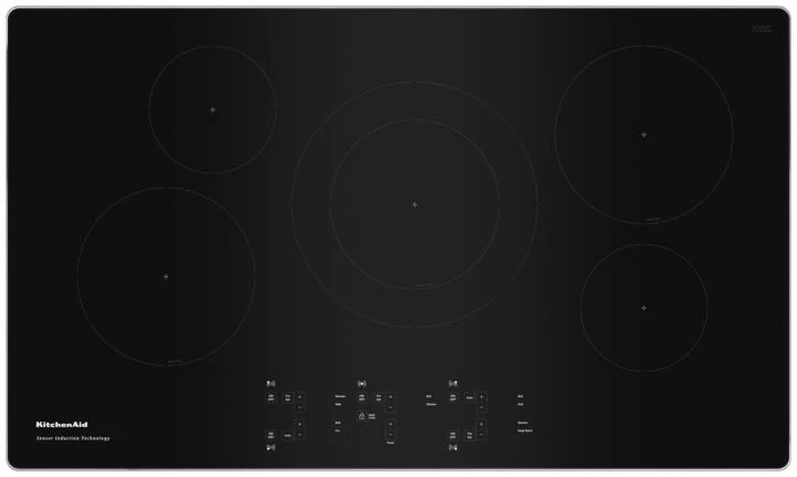 KitchenAid Stainless Steel 36" 5-Element Electric Sensor Induction Cooktop - KCIG556JSS