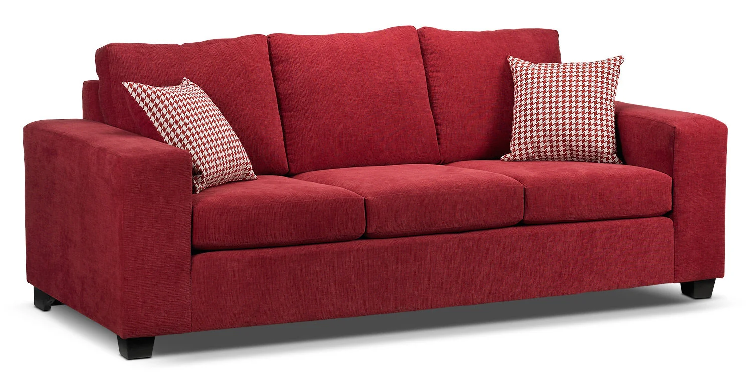 Knox Sofa and Loveseat Set - Red - Image 2