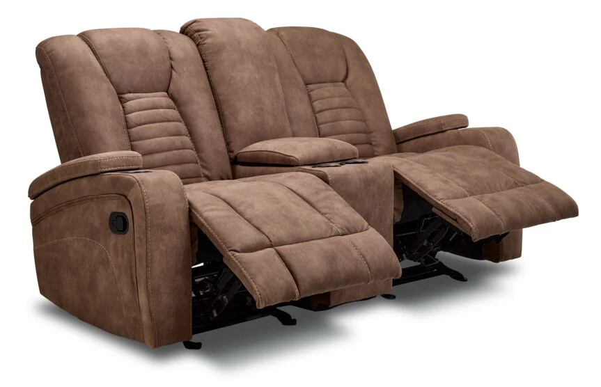 Langsdale Glider Reclining Loveseat- Mocha - Image 2