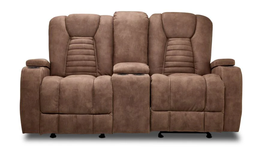 Langsdale Glider Reclining Loveseat- Mocha - Image 3