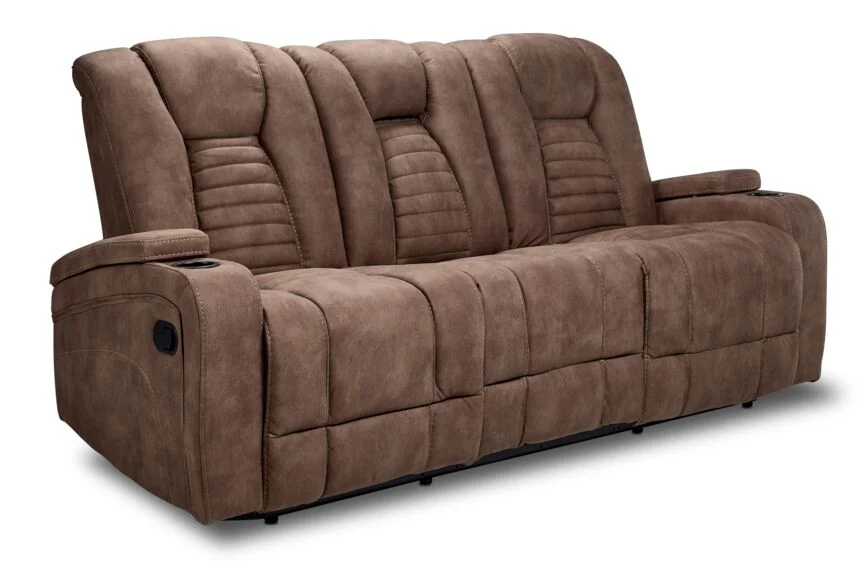 Langsdale Reclining Sofa, Loveseat and Chair Set - Mocha - Image 2