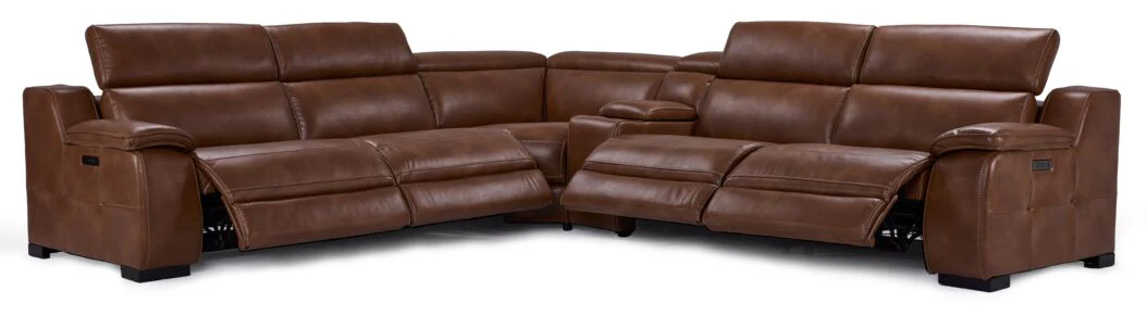 Lee 6-Piece Power Reclining Sectional - Brown - Image 2