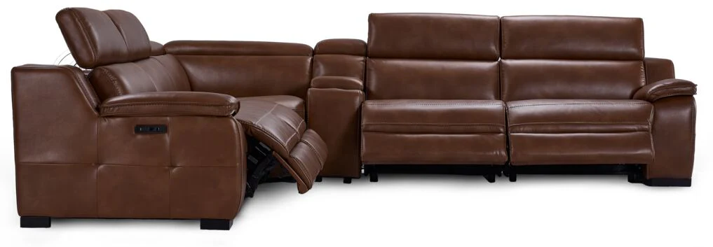 Lee 6-Piece Power Reclining Sectional - Brown - Image 4