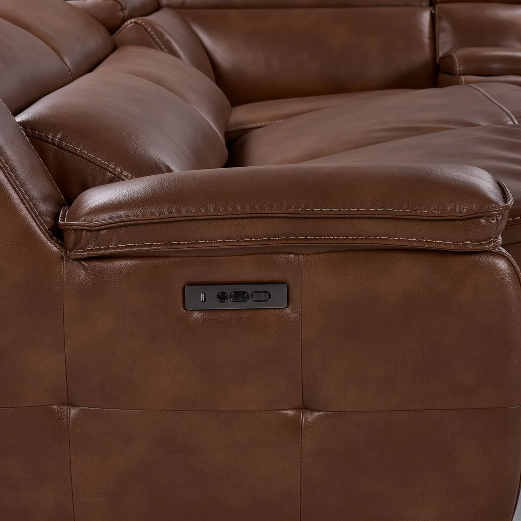 Lee 6-Piece Power Reclining Sectional - Brown - Image 5